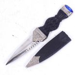 A small modern Scottish skean dhu knife, blade length 9cm