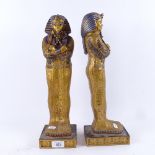 A modern pair of Egyptian Revival pharaoh statues, height 42cm