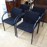 A set of 4 Pastoe Shiro Kuramata armchairs circa 1990, 1 with maker's label