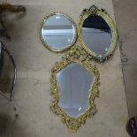 3 various gilt-framed mirrors