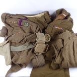 A Second World War Period canvas cabin trunk, to Captain G S Whyte, containing various uniform,