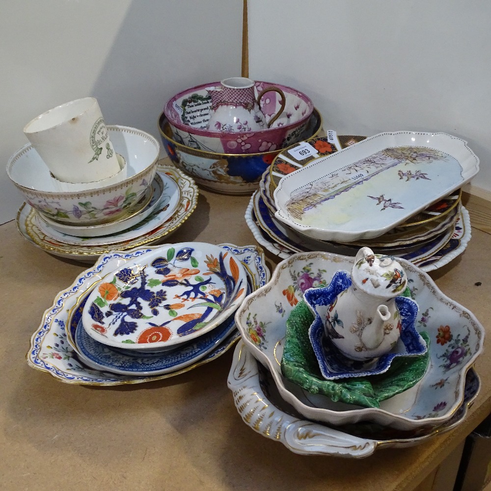 A large quantity of ceramics, including Royal Crown Derby bowl, miniature Dresden teapot, Royal