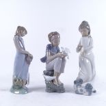 2 Lladro porcelain groups, including 2007 and 2011 annual piece, and a NAO figure of a girl with a