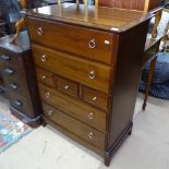 A Stag chest of 7 drawers, on bracket feet, W82cm, H100cm, D47cm