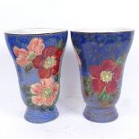 A pair of Royal Doulton Wild Rose vases, shape no. 8125, pattern no. D6227, height 22cm