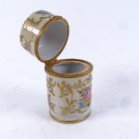 A Limoges hand painted and gilded jar, height 12.5cm