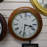 An oak-cased dial wall clock, with 2-train movement, by Smith England, width 40cm