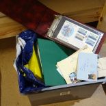 Postage stamp albums, First Day Covers, and loose postage stamps