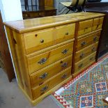 A pair of modern pine 5-drawer chests, W78cm, H100cm, D44cm