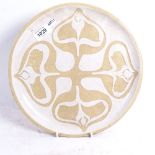An Art Nouveau style Studio pottery plate, maker's marks JL, diameter 28cm