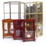 A group of small table-top display cabinets, largest height 27cm (5)