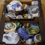 A set of Fortnum & Mason kitchen storage jars, Bognor Regis copper milk jug, brass candlesticks,