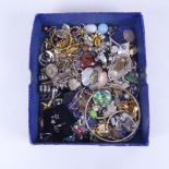 A box of various costume jewellery