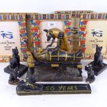 Various modern Egyptian Revival resin ornaments and photo frames (11)