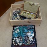 A collection of fashion wristwatches, costume jewellery, to include turquoise necklaces etc