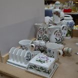 A group of Portmeirion Botanic Garden pattern ceramics, including toast rack, pair of water jugs,