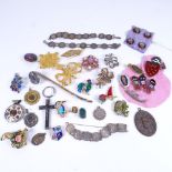 Silver thru'penny bracelets, brooches, Golden Shred pin badges etc