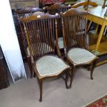A set of 4 Edwardian scoop-back dining or side chairs