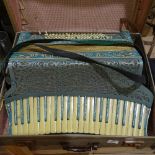 A Vintage Scandalli Scott Wood model piano accordion, in original fitted hardshell case