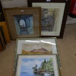 J E Sainsbury, watercolour, pleasure yachts, and 4 other watercolours by different hands (5)