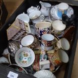 19th century coffee cans, various teaware, and ornaments