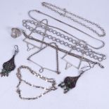 Various silver necklaces, stone set earrings, and other jewellery