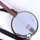 A Musima banjo with fitted case