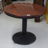 A contemporary designer red and grey marble-top coffee table, on cast-iron base, W60cm, H52cm
