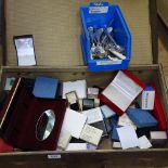 A large quantity of jewellery and other boxes, and plated cutlery