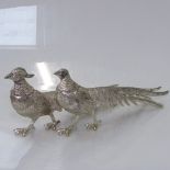 A pair of plated table pheasants