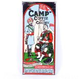 A Scottish enamel Camp Coffee pictorial advertising sign, 36cm x 16.5cm