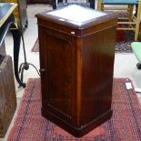 A Victorian mahogany marble-top bedside cupboard, W41cm, H76cm, D36cm