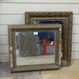 2 Antique gilt-gesso framed wall mirrors
