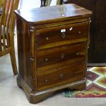 An 18thC fruitwood 3 drawer chest, W60cm H76cm D40cm