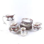 A Crown Ducal Orange Tree pattern tea set, including jug, teacups, saucers etc