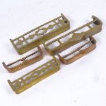 A group of 5 miniature brass doll's house fenders, largest length 16.5cm (5)