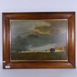 Ron Dellar, oil on canvas, landscape, 1947, framed, overall 52cm x 68cm