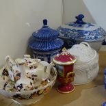Mason's blue and white soup tureen and cover, a Portmeirion game tureen, a limited edition Spode