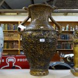 A large modern Egyptian Revival resin pharaoh vase, height 61cm