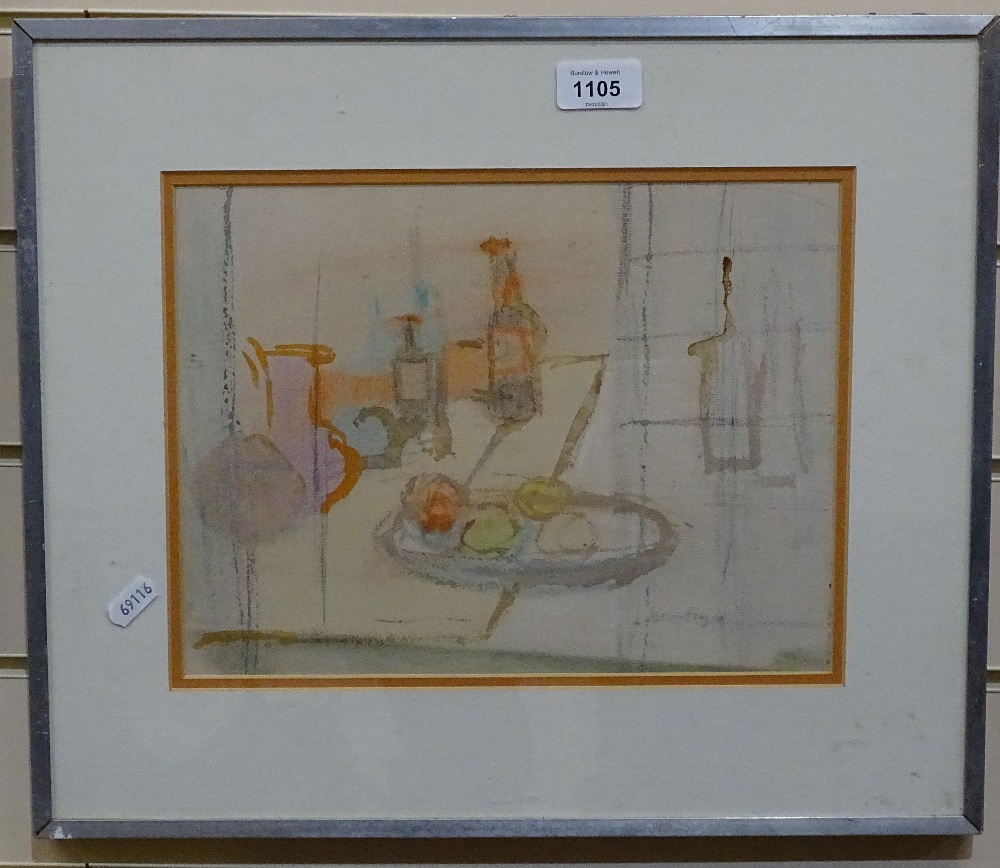 Mary Frazer, watercolour, still life, framed, overall 38cm x 44cm