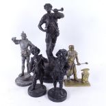 A group of various sculptures, largest signed E Picault, height 38cm (5)