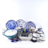 Mid-winter vegetable tureens and covers, Wedgwood Shakespeare mugs, a chintz bowl, teaware etc