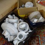 A group of Barratts of Staffordshire dinnerware, Chinese gilded porcelain dinnerware etc (3 boxes)