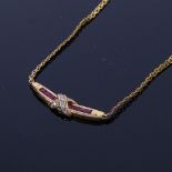 A 14ct gold "Radiance" ruby and diamond necklace, for Franklin Mint