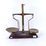 Avery brass pan balance scale to weigh up to 8oz, height 43cm