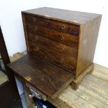 A stained pine collector's chest with 4 fitted drawers, W92cm, H55cm, D32cm