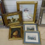 Various gilt-framed prints (5)