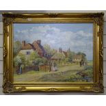 Richard Temple, oil on canvas, Amberley Sussex, gilt-framed, 60cm x 74cm