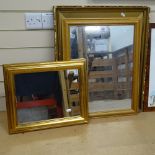 A gilt-gesso framed wall mirror, and 2 others (3)