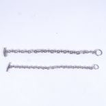 2 Danish silver cable link bracelets, by Hermann Siersbol and Willy H Jacob Krogmar, lengths 19cm